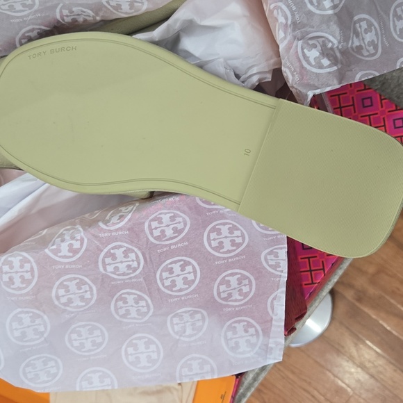 Tory Burch Double T Sport Slide Tumbled Leather - Picture 7 of 11